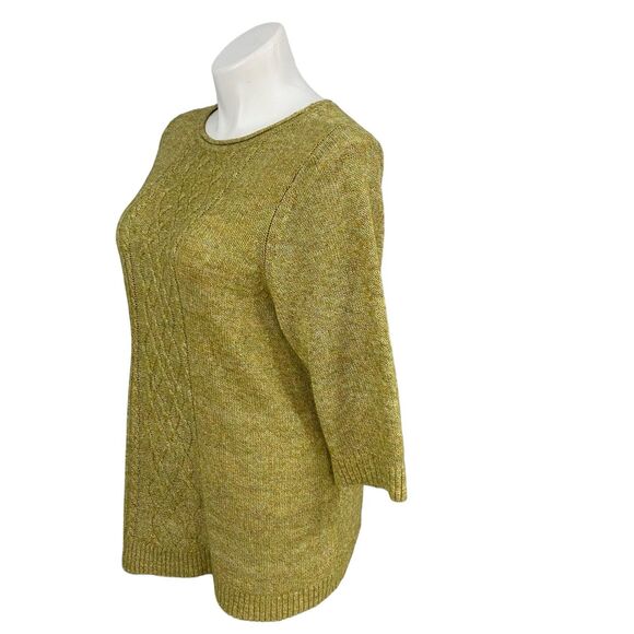 CJ Banks Sweater Womens 1X Green Textured Knit Cabin Nature Lightweight Office - Picture 9 of 15